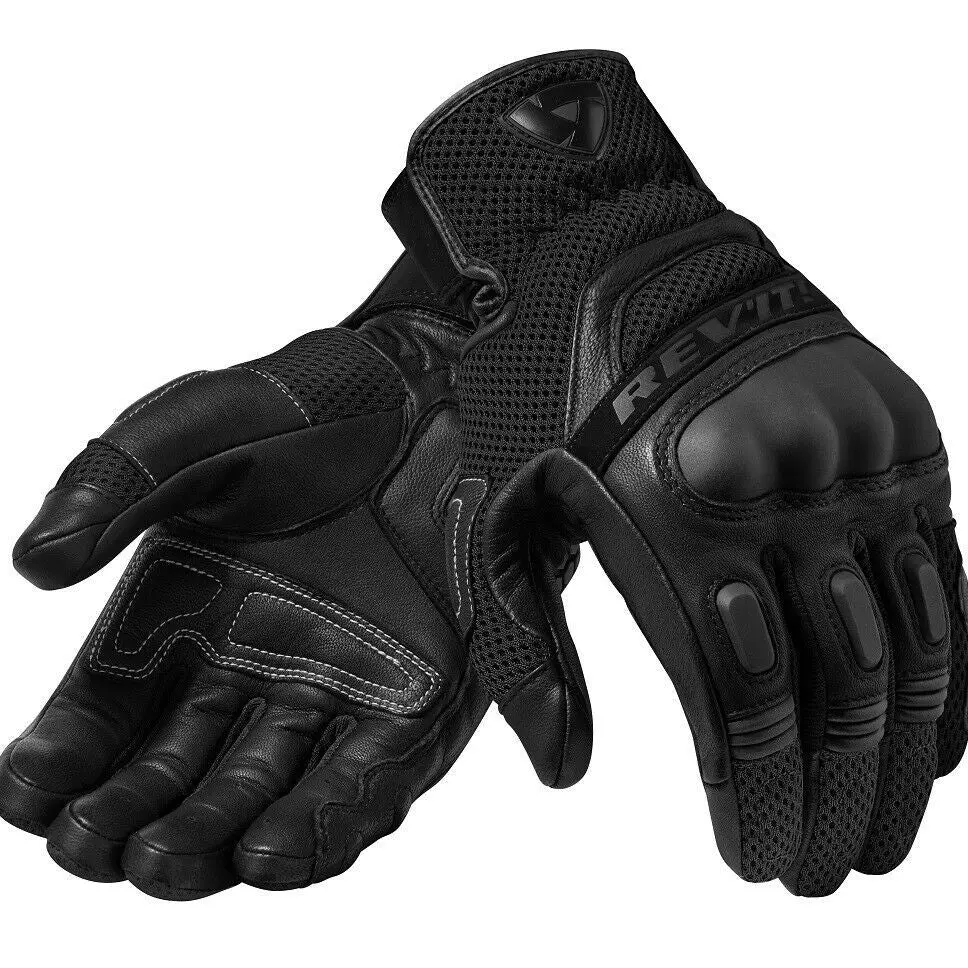 Revit Dirt 3 Mens Leather Gloves Black Motorbike Gants Moto Gp Off Road Racing Guantes For Men Touring Black Grey 2