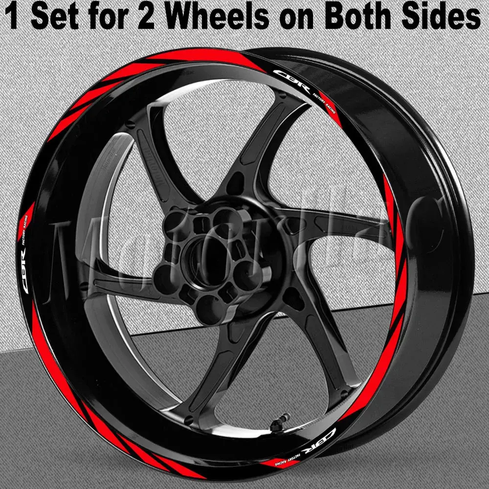For Honda Cbr 400 600Rr 650R 1000Rr 250R 500R Cb650f Motorcycle Wheel Rim Sticker Decal Reflective Stripe Tape Accessories 8
