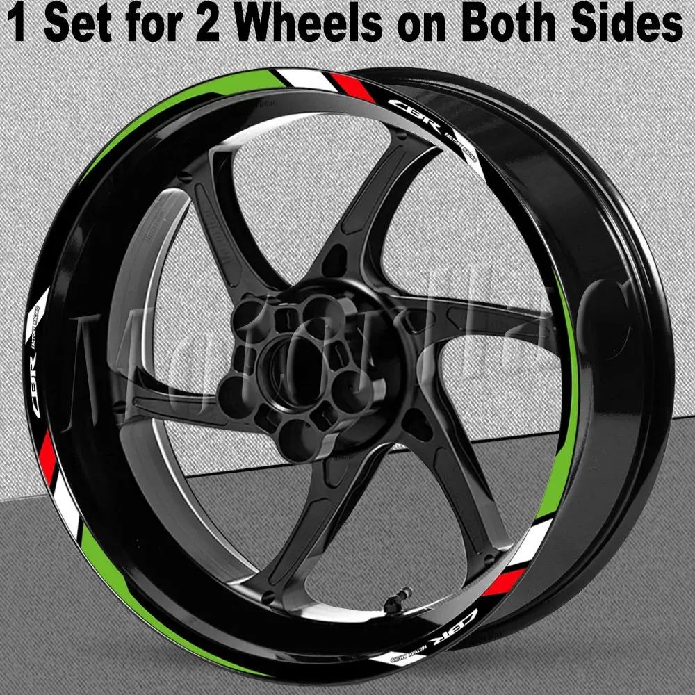 For Honda Cbr 400 600Rr 650R 1000Rr 250R 500R Cb650f Motorcycle Wheel Rim Sticker Decal Reflective Stripe Tape Accessories 13