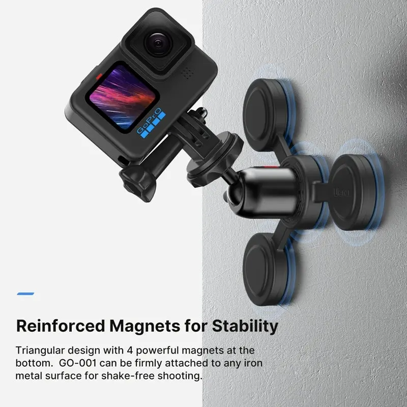 Ulanzi Go-001 Magnetic Mount For Action Cameras Smartphones Flexible Mount For Gopro Insta 360 With 1/4'' Screw Gopro Adapter 2