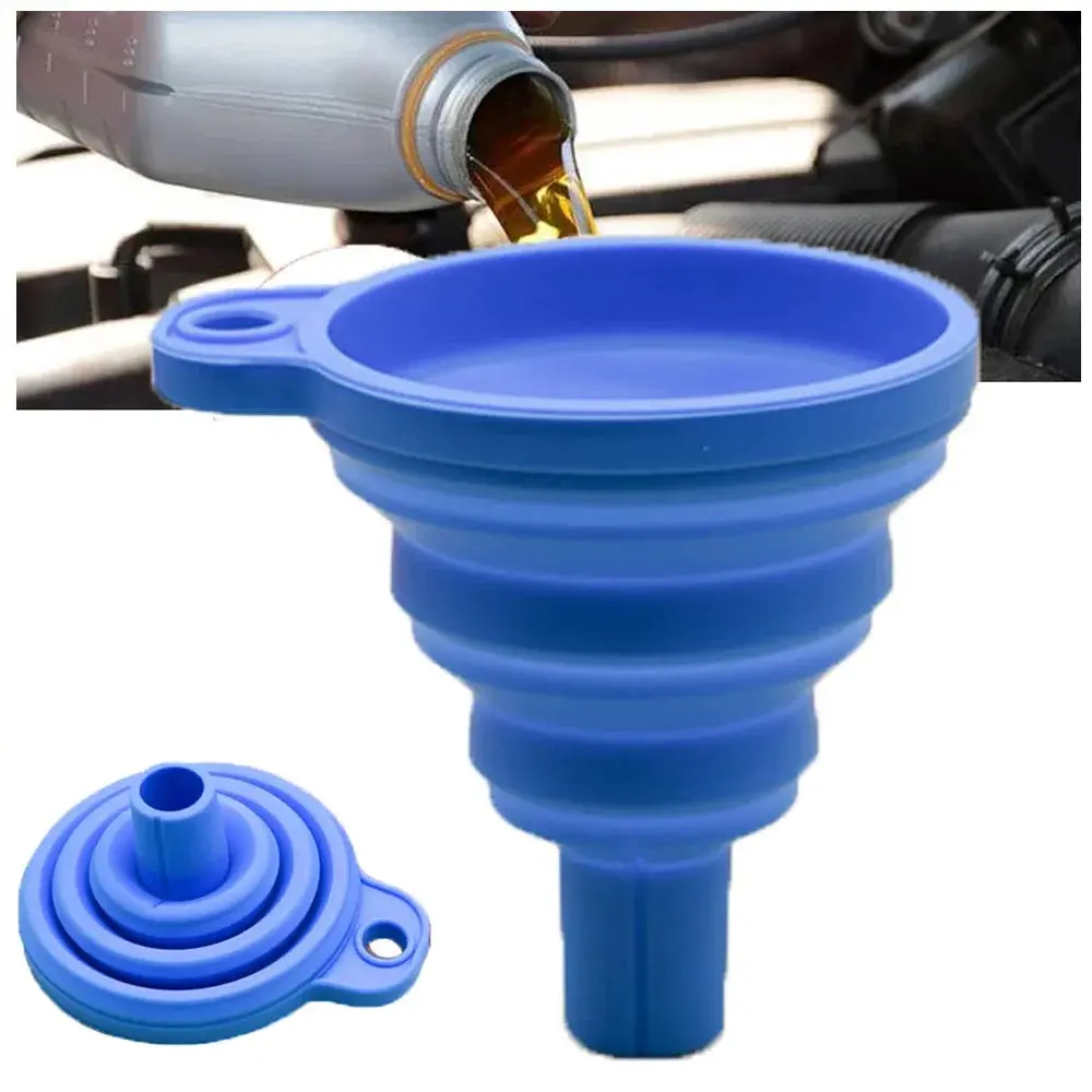 Engine Funnel Car Universal Silicone Liquid Funnel Washer Fluid Change Foldable Portable Auto Engine Oil Petrol Change Funnel 1