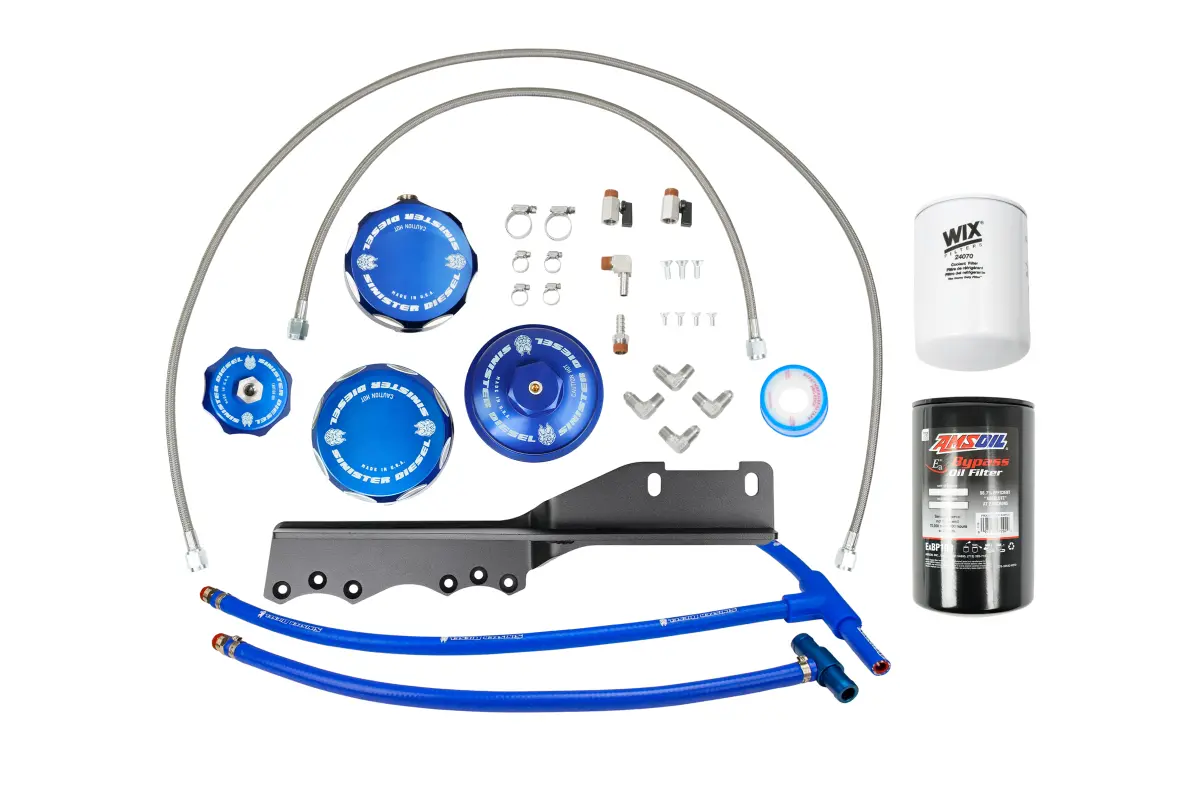 Sinister Diesel | 2003-2007 Ford F250 / F350 6.0L Power Stroke Oil & Coolant Filtration System 1