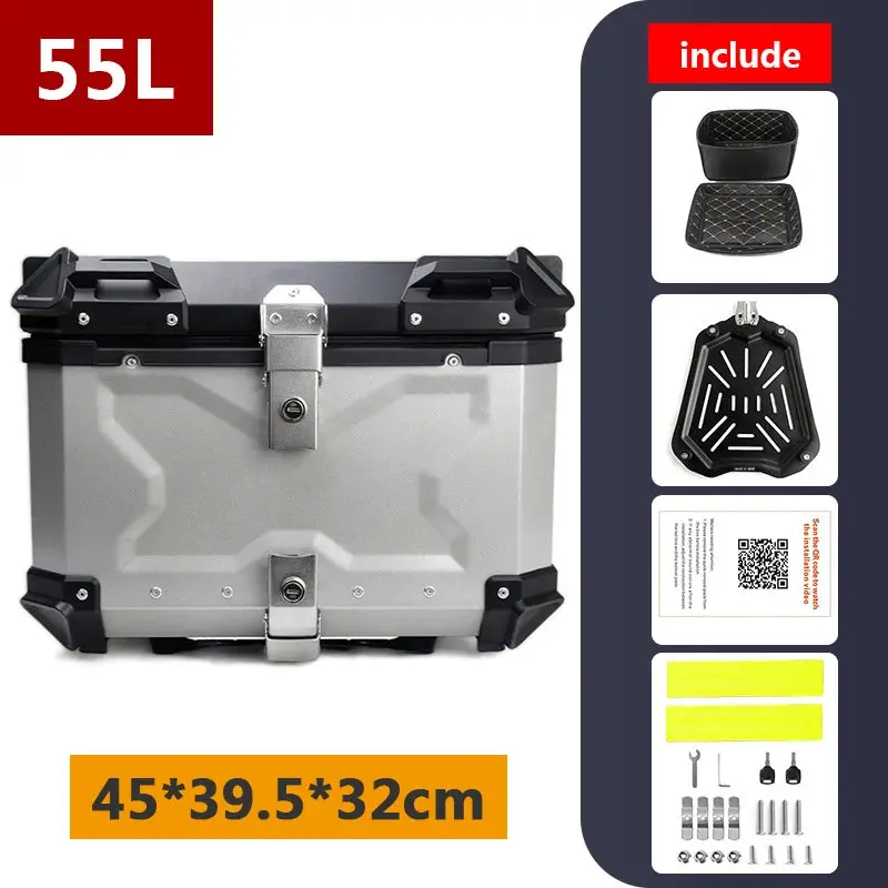45L 55L 65L 80L 100L Aluminum Motorcycle Box Moto Top Case Rear Storage Luggage Trunk For Bmw R1200gs Lc R1250gs F800gs 21