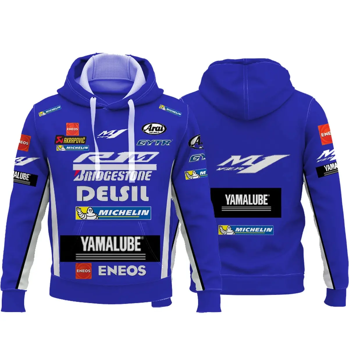 2023 Blue Sweatshirt With Men's Hooded Motorcycle Racing Suit Compatible With Yamaha Track Popular 2023 Novelty 1