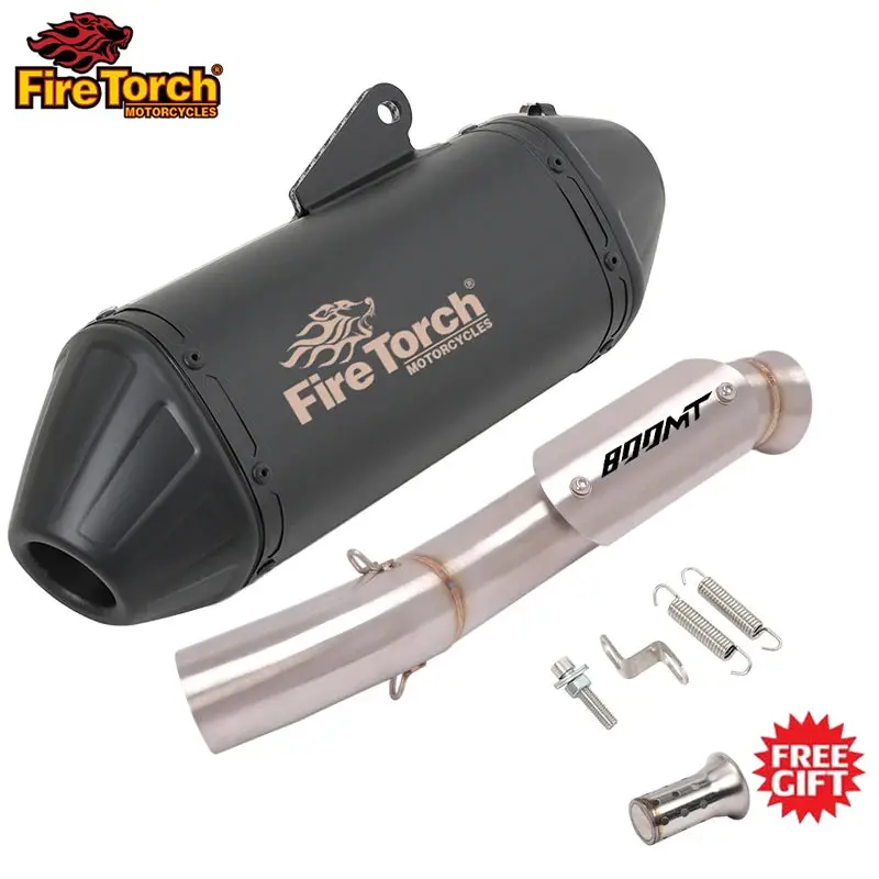 Motorcycle Exhaust Muffler Mid Link Pipe Full System Espace Moto Modify Slip On For Cfmoto 800Mt Cf 800-5A 2021 2022 5