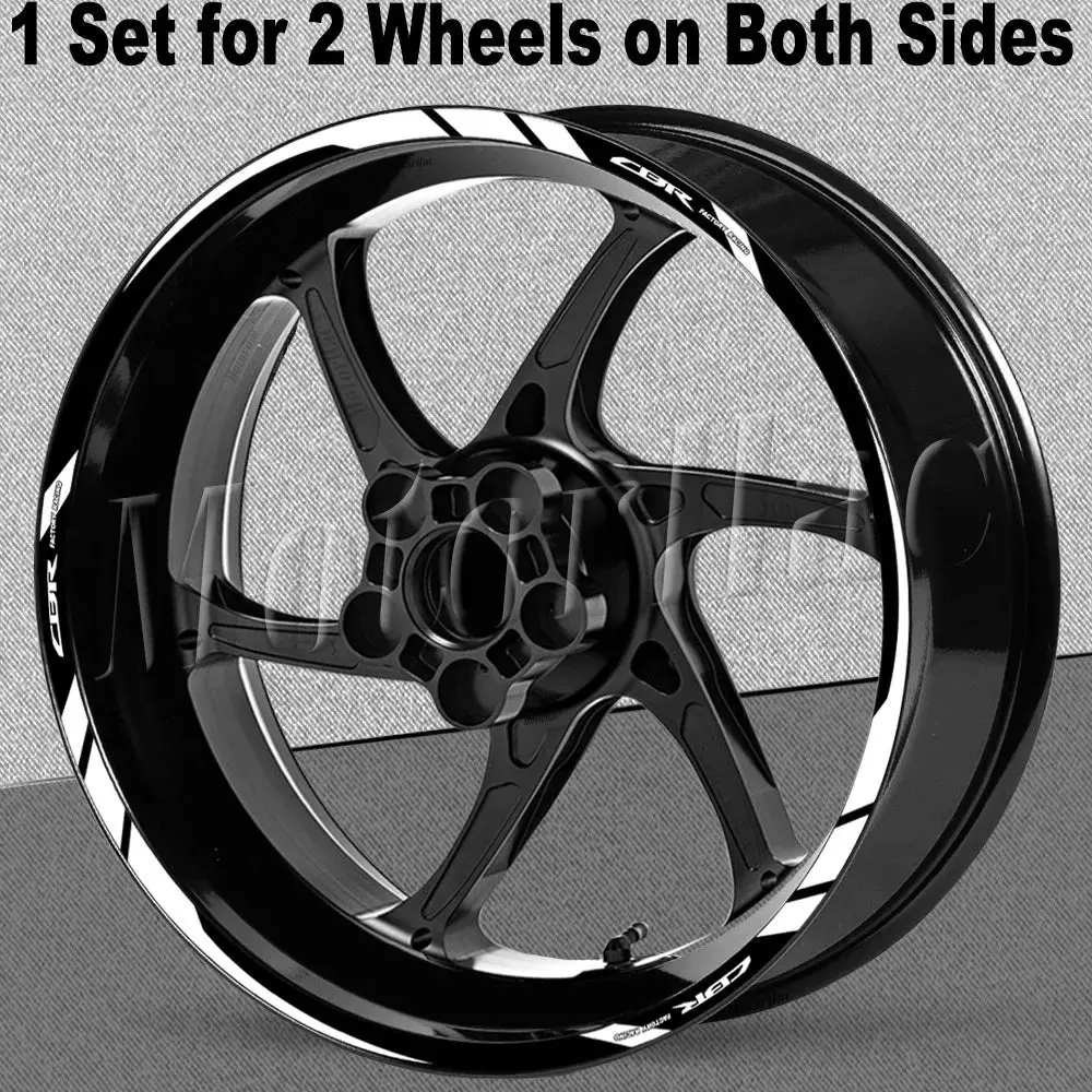 For Honda Cbr 400 600Rr 650R 1000Rr 250R 500R Cb650f Motorcycle Wheel Rim Sticker Decal Reflective Stripe Tape Accessories 9