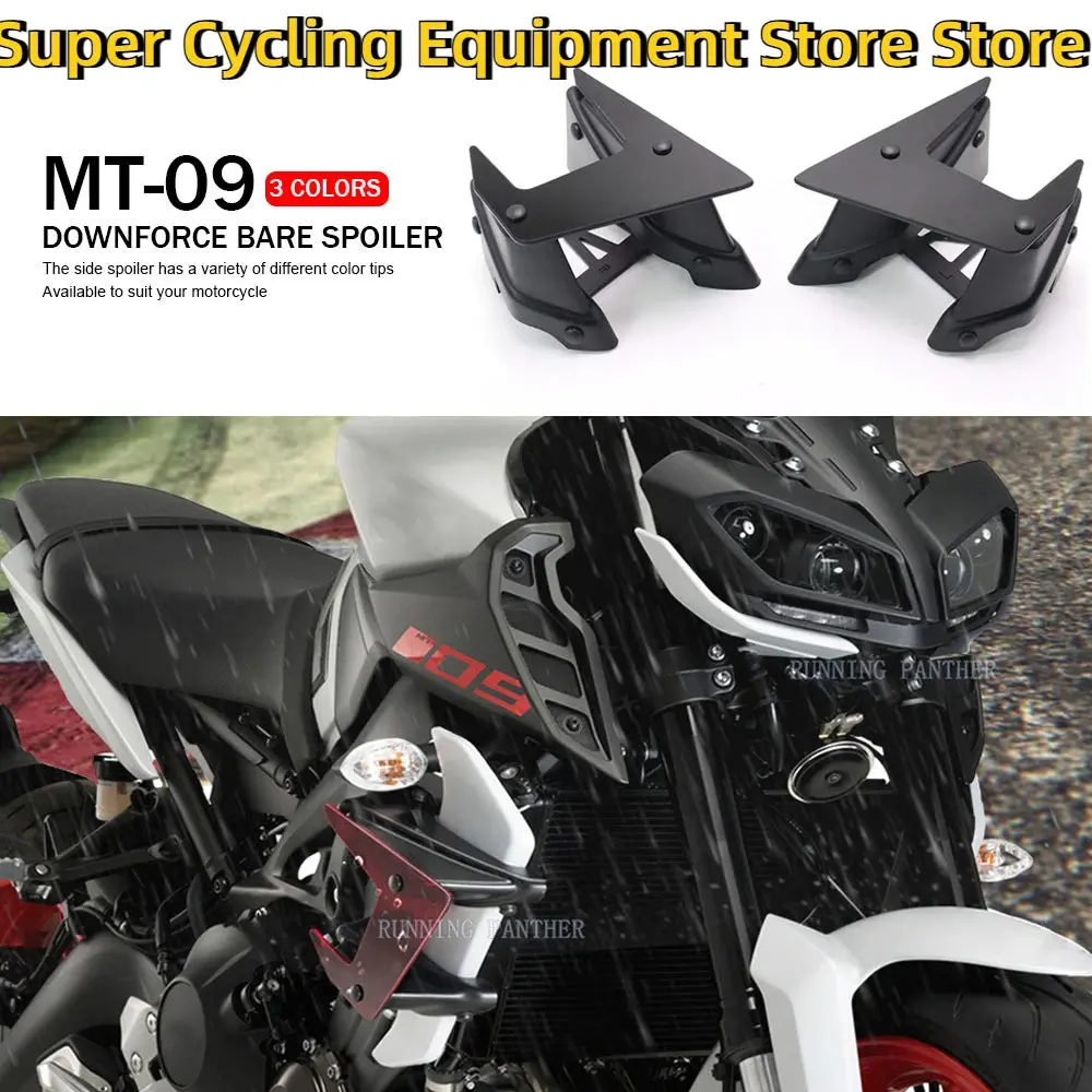 New Motorcycle Parts Side Downforce Naked Spoilers Fixed Winglet Fairing Wing For Yamaha Mt-09 Mt09 Mt 09 Sp 2017 2018 2019 2020 1