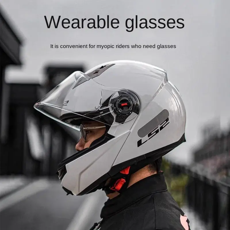Capacete Original Ls2 Ff370 Flip Up Motorcycle Helmet Ls2 Dual Lens Modular Helmets With Sun Visor Casco Moto 1