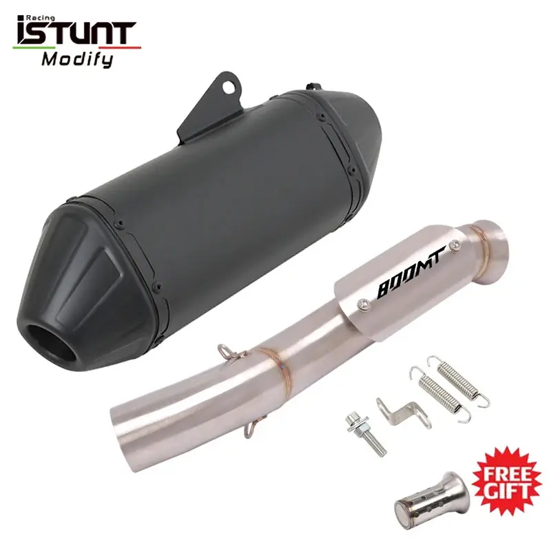 Motorcycle Exhaust Muffler Mid Link Pipe Full System Espace Moto Modify Slip On For Cfmoto 800Mt Cf 800-5A 2021 2022 8