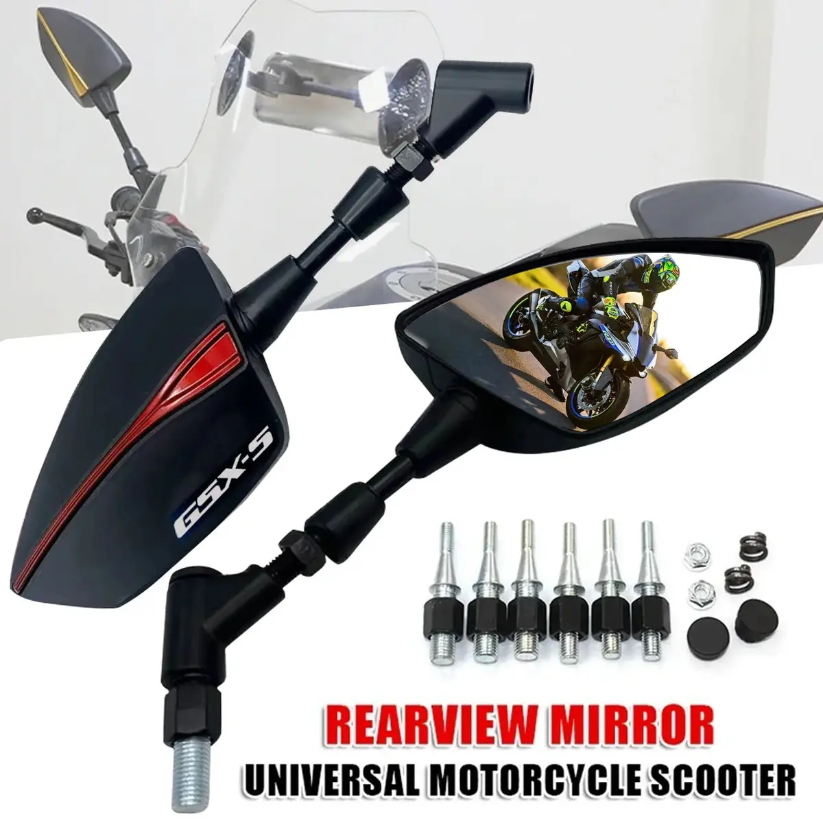 For Suzuki Gsxs750 Gsxs1000 Universal Adjustabale Rearview Mirror Side Rear View Mirrors Gsx S750 S1000 Gsxs 750 Gsx S 1000 1