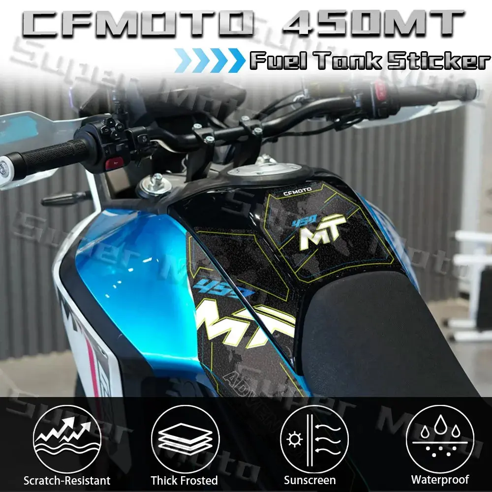 For Cfmoto 450Mt 450Mt 2024 Motorcycle Frosted Fuel Tank Kit Sticker Motocross Protector Knee Grip Pad 3M Decals Accessories 1