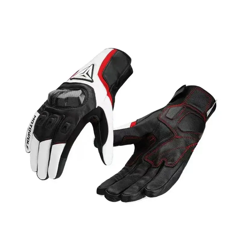 Premium Leather Motorcycle Gloves with Carbon Fiber Knuckle Protection – All-Season Riding Gloves for Street, Off-Road, and Commuting - Image 12