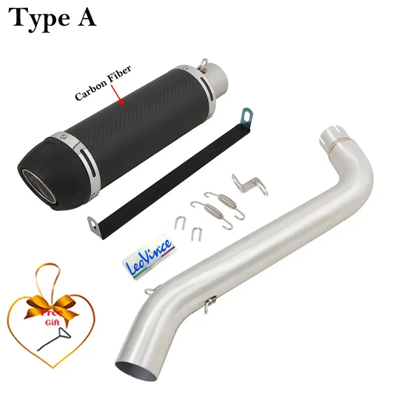 For Voge Ds525x Ds 525X 2023 2024 Motorcycle Exhaust Leovince Escape Systems Modify Mid Link Pipe Carbon Fiber Muffler Db Killer 7