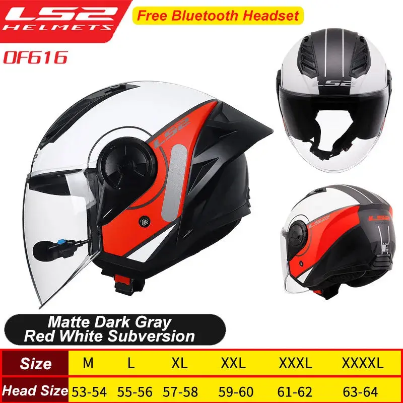 Ls2 Motorcycle Helmet 3/4 Open Face Helmets Capacete Ls2 Of616 Airflow ⅱ Big Tail Wing Jet Scooter Half Helmets Cascos Para Moto 8