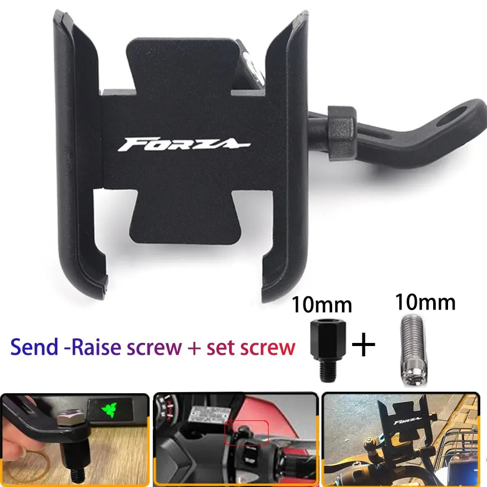 For Honda Forza 125 250 300 350 750 Motorcycle Mobile Phone Holder Gps Navigator Rearview Mirror Handlebar Bracket Accessories 1