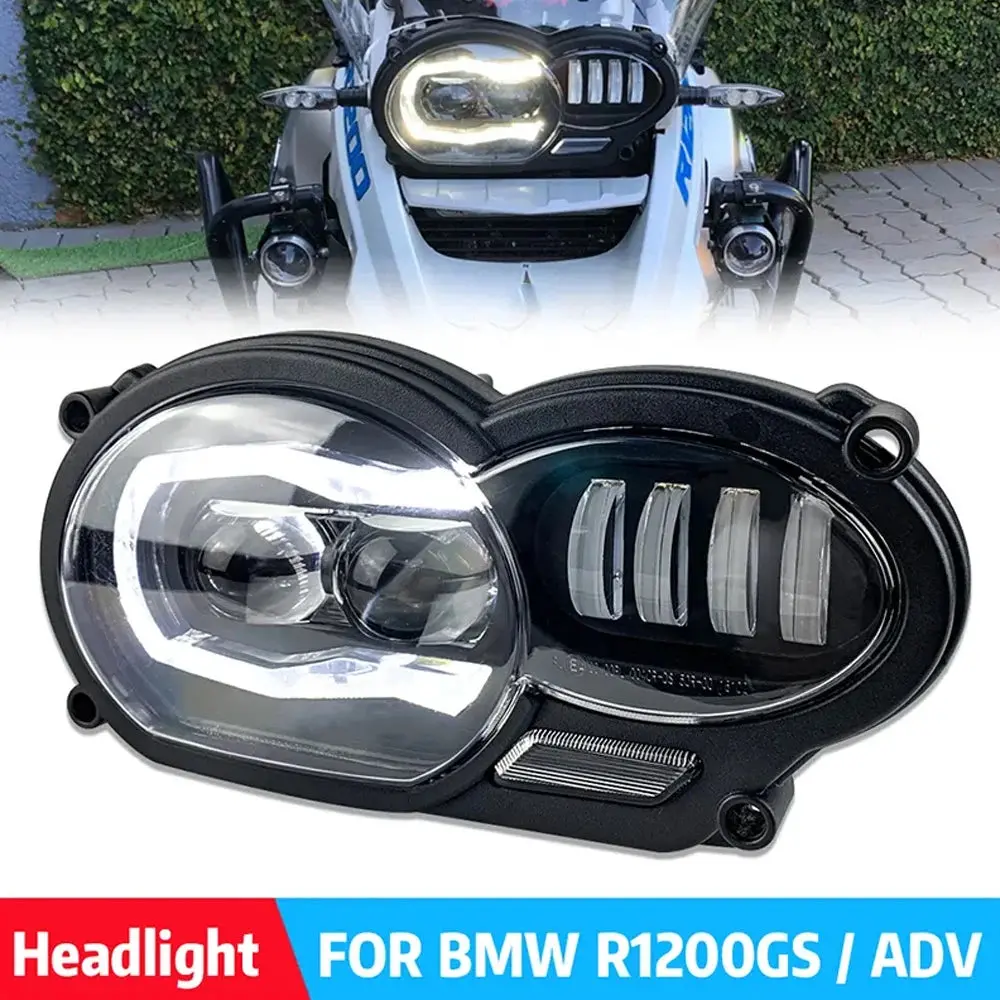 For Bmw R1200gs Led Headlights R 1200 Gs 2005-2012 R 1200Gs Adv Adventure 2006-2013 R1200 Gs Motorcycle Lights Fit Oil Cooler 1