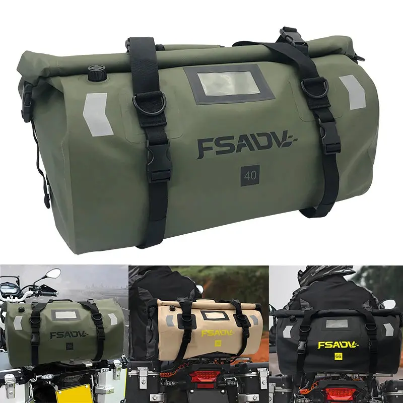 For Bmw R1250gs For Yamaha Suzuki Motorcycle Waterproof Tail Bag Travel Bag 40L 66L Motorbike Luggage Backpack Motorcycle Seat 1