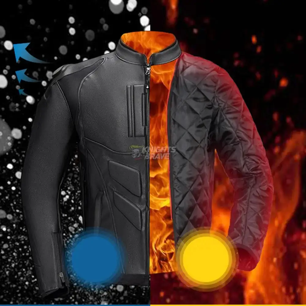 Leather Motorcycle Jacket Men's Chaqueta Moto Waterproof Moto Suit Motorbike Riding Jacket Motocross Jacket Motorcycle Clothing 3