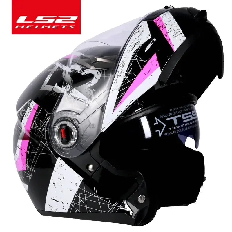LS2 FF370 Flip-Up Motorcycle Helmet – Premium Modular Helmet Featuring Quick-Release Dual Visor System and Integrated UV-Protective Sun Visor - Image 14