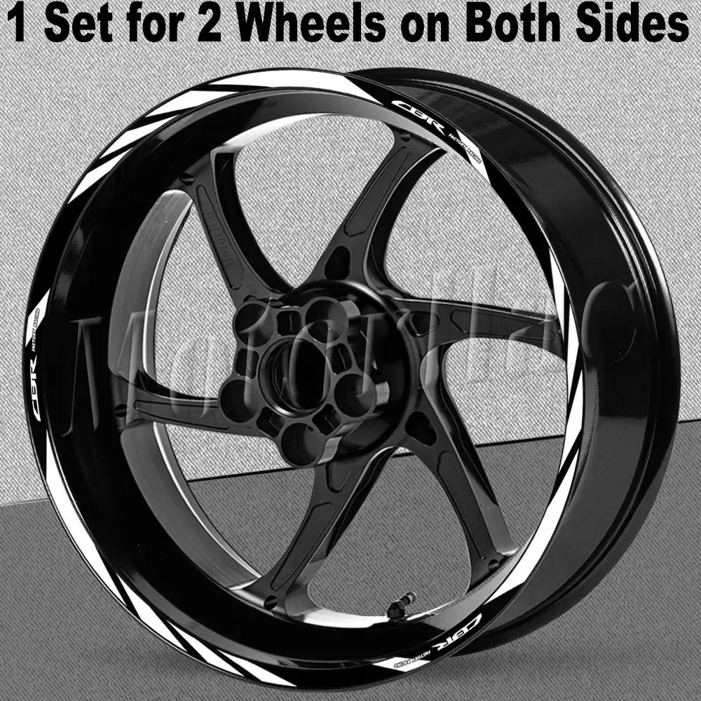 For Honda Cbr 400 600Rr 650R 1000Rr 250R 500R Cb650f Motorcycle Wheel Rim Sticker Decal Reflective Stripe Tape Accessories 10