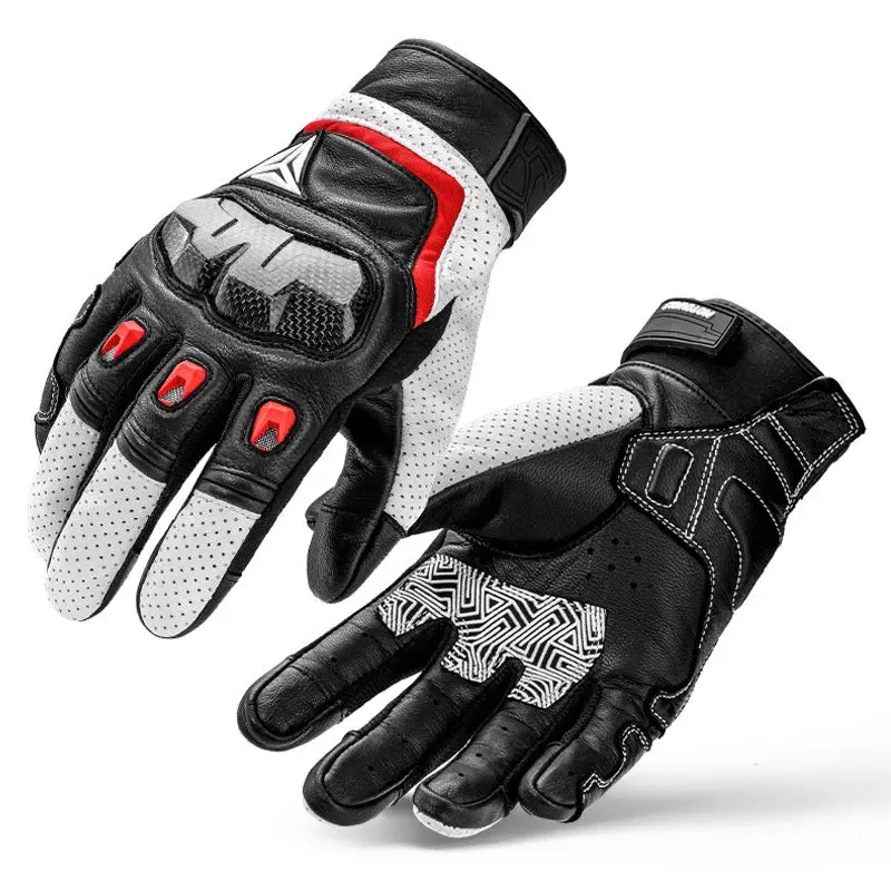 Premium Leather Motorcycle Gloves with Carbon Fiber Knuckle Protection – All-Season Riding Gloves for Street, Off-Road, and Commuting - Image 18