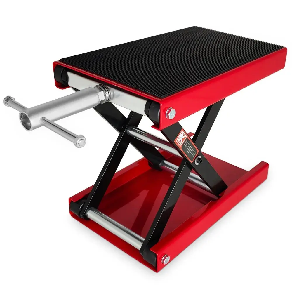 Motorcycle Lift 1100 Lbs Motorcycle Scissor Lift Jack With Wide Deck & Safety Pin,Center Hoist Crank Stand,Steel Scissor Jack 1