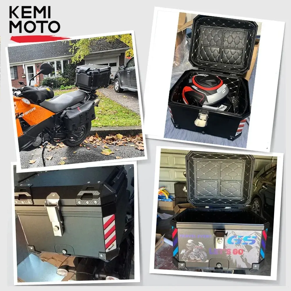 45L Motorcycle Helmet Box Universal Top Tail Rear Luggage Storage Tool Cases Lock For Bmw R1200gs R1250gs R1200gs 1200 Gs Lc Adv 4