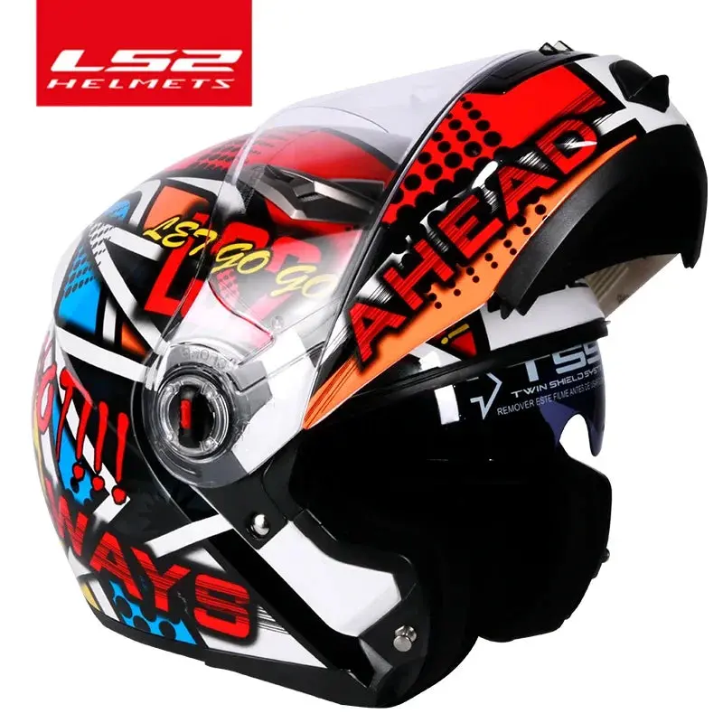 LS2 FF370 Flip-Up Motorcycle Helmet – Premium Modular Helmet Featuring Quick-Release Dual Visor System and Integrated UV-Protective Sun Visor - Image 17