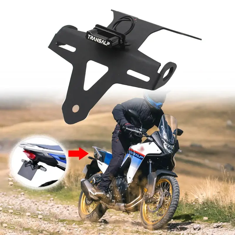 For Honda Xl750 Transalp Xl 750 2023 Motorcycle Tail Tidy Fender Eliminator Rear License Plate Holder Bracket Led Light 1