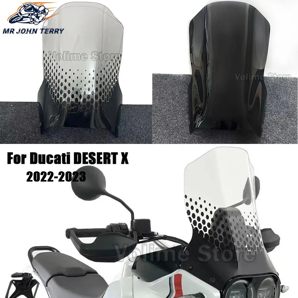 For Ducati Desert X Desertx Desertx 2022 2023 Motorcycle Windshield Covers Screen Smoke Lens Motorbikes Deflector 1