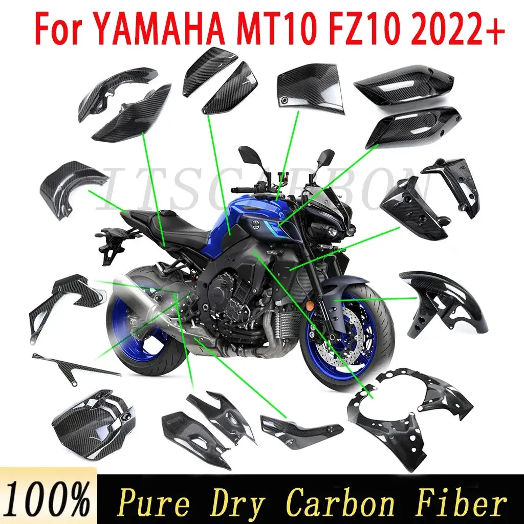 For Yamaha Mt10 Fz10 Sp 2022 2023 Motorcycle Accessories Pure Full Carbon Fiber Retrofit Parts Fairing Fenders Cover Panels Kits 5