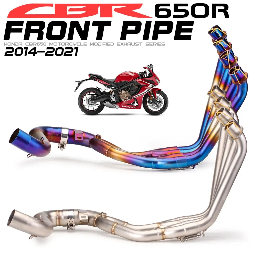Cbr650f Cbr650 Cb650f Motorcycle Exhaust Slip-On Front Link Pipe Escape Moto Full System Moveable Connect For Honda Cbr 650R 650 1