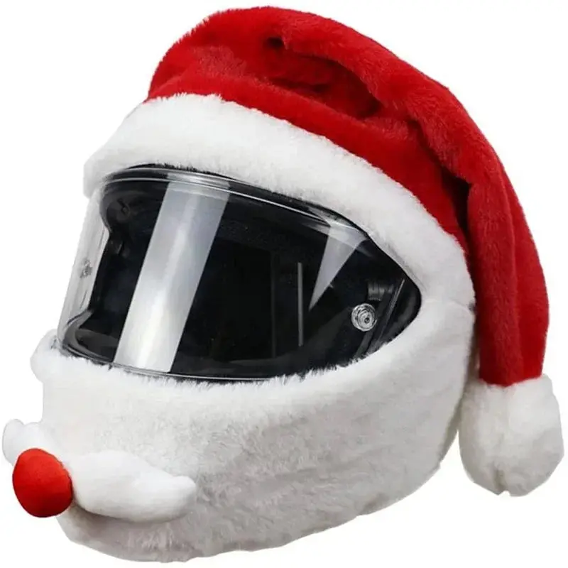 Santa Cycling Helmet Christmas Motorcycle Helmet Cover Full Face Safe Hat Santa Claus Racing Cap Merry Christmas Decoration Gift 1