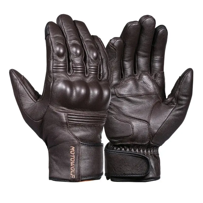 Premium Leather Motorcycle Gloves with Carbon Fiber Knuckle Protection – All-Season Riding Gloves for Street, Off-Road, and Commuting - Image 15
