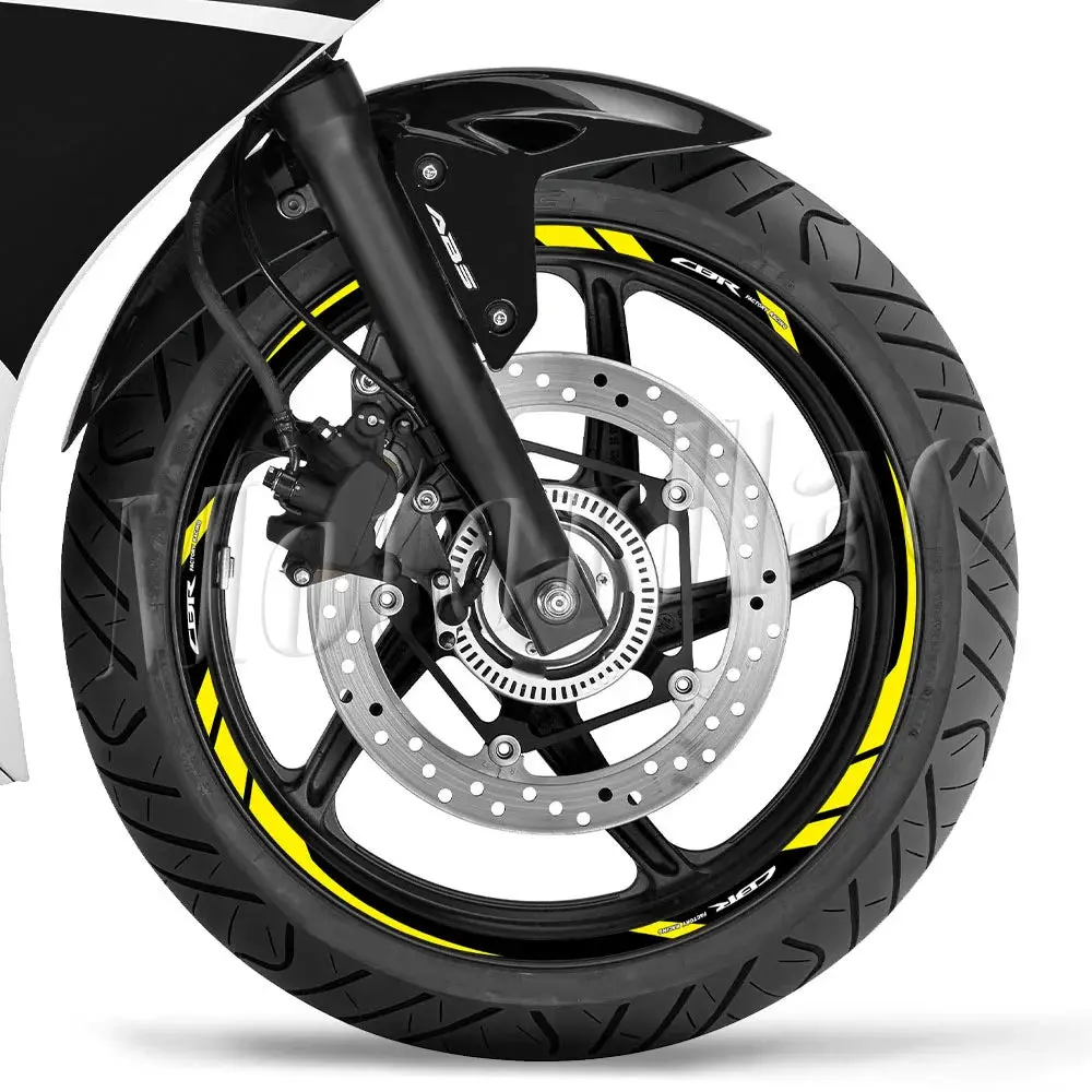 For Honda Cbr 400 600Rr 650R 1000Rr 250R 500R Cb650f Motorcycle Wheel Rim Sticker Decal Reflective Stripe Tape Accessories 6