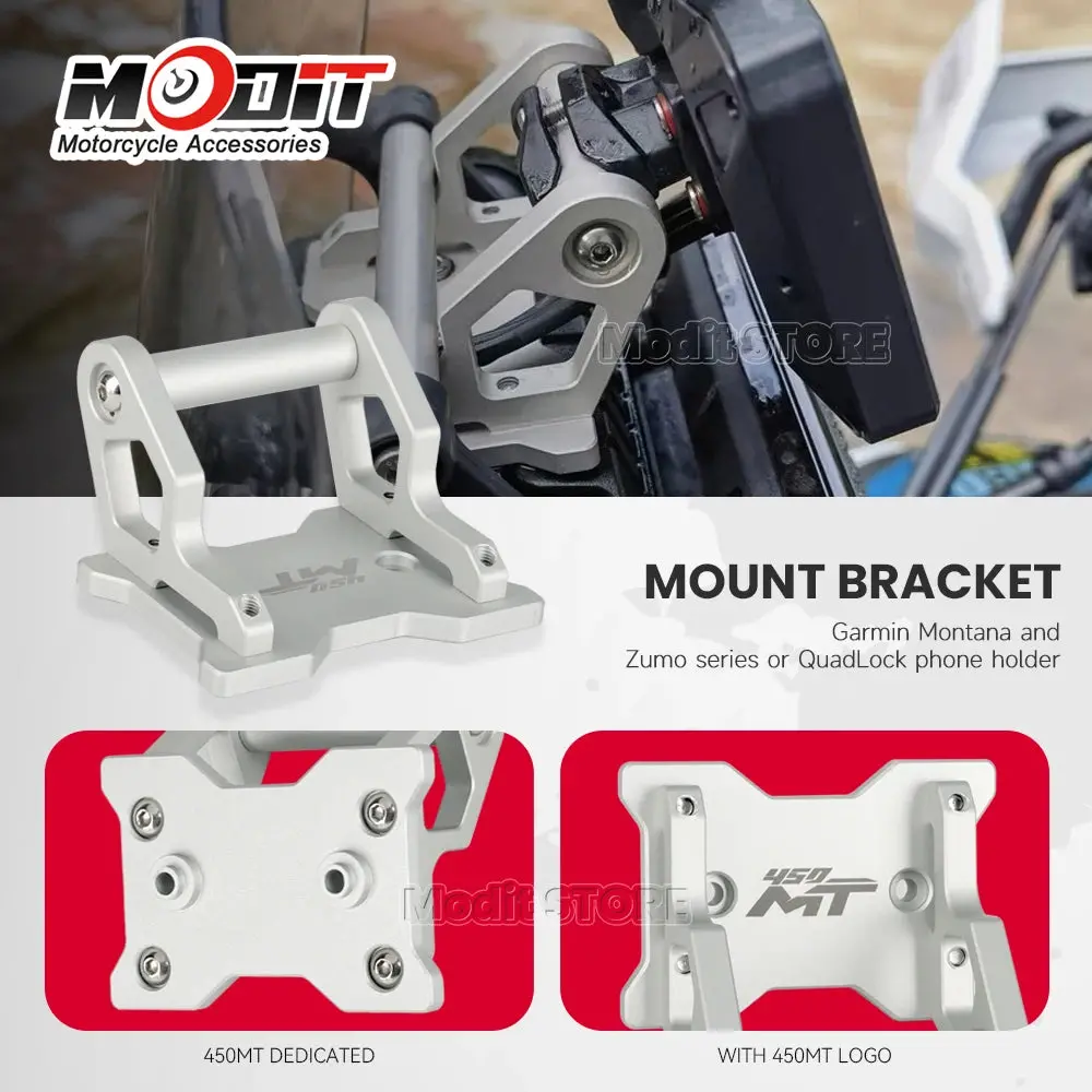 New For Cfmoto 450Mt 450 Mt 2024 2025 Motorcycle Accessories Gps Phone Holder Stand Cnc Aluminum Navigation Extension Bracket 4