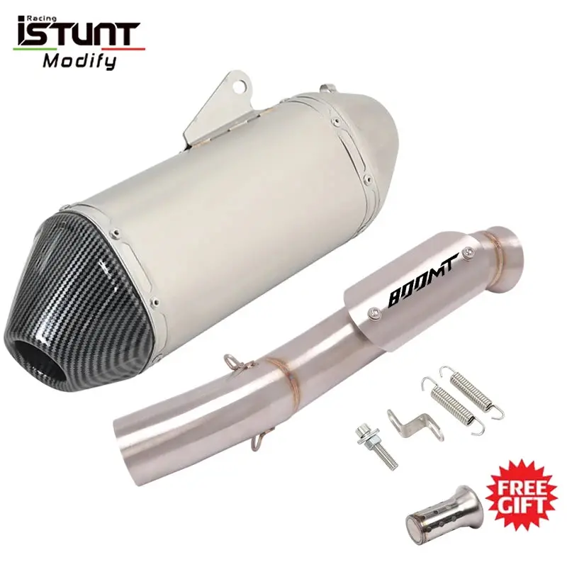 Motorcycle Exhaust Muffler Mid Link Pipe Full System Espace Moto Modify Slip On For Cfmoto 800Mt Cf 800-5A 2021 2022 7