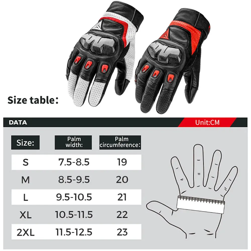 Motorcycle Leather Carbon Fiber Gloves Summer Winter Cross-Country Mountain Bike Motorcycle Gloves Riding Motorcycle Rider Glove 2