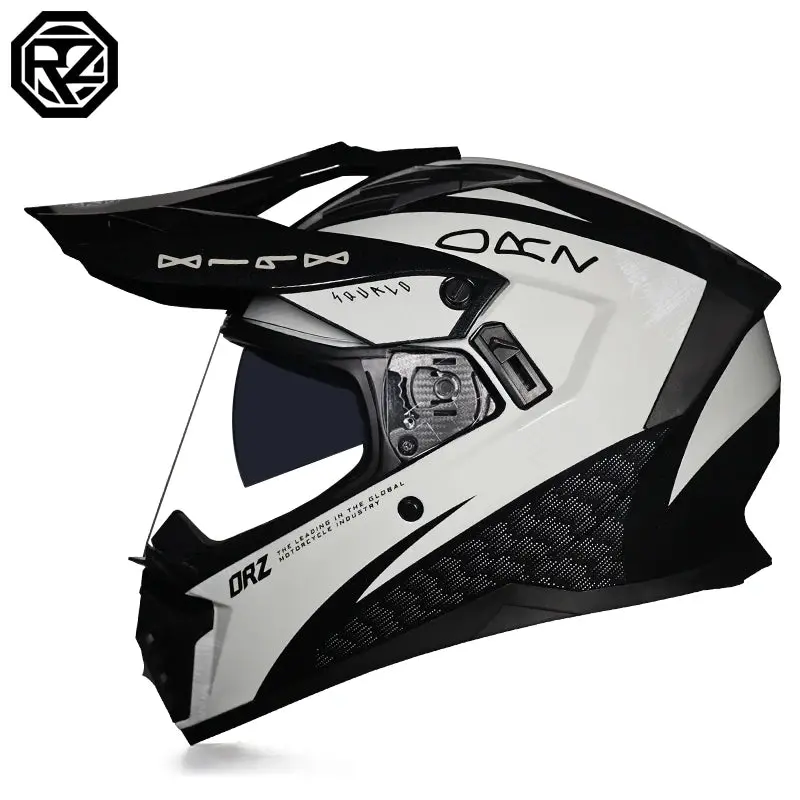 Orz DOT-certified full-face helmet designed for off-road ATVs and motorcycles, featuring an anti-glare brown lens for enhanced visibility and protection. - Image 17