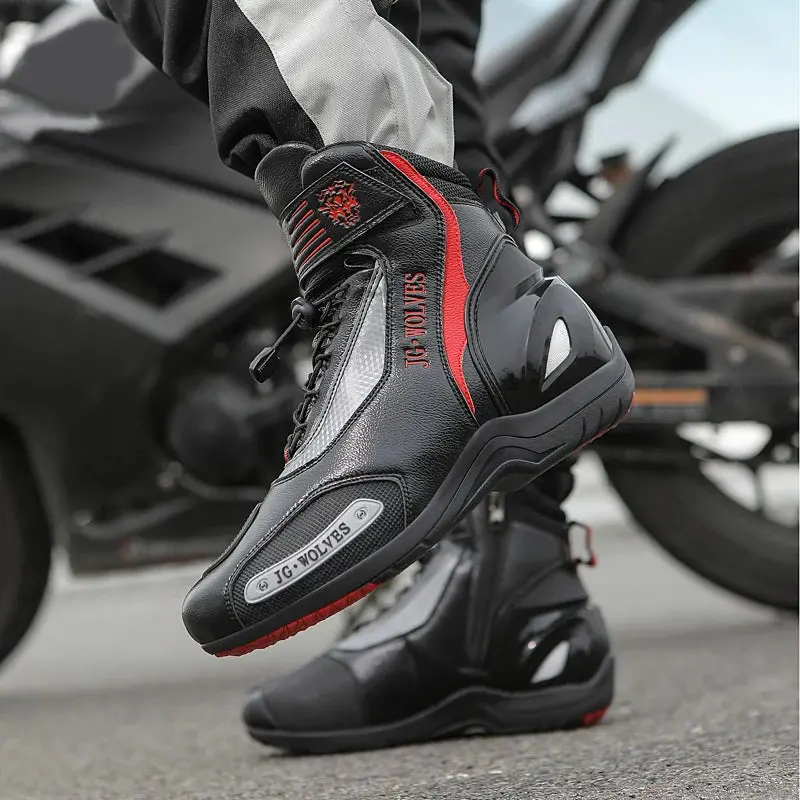 New Motorcross Riding Shoes Microfiber Men Women Motorcycle Racing Protective Ankle Boots Anticollision Non-Slip New Moto Boots 5