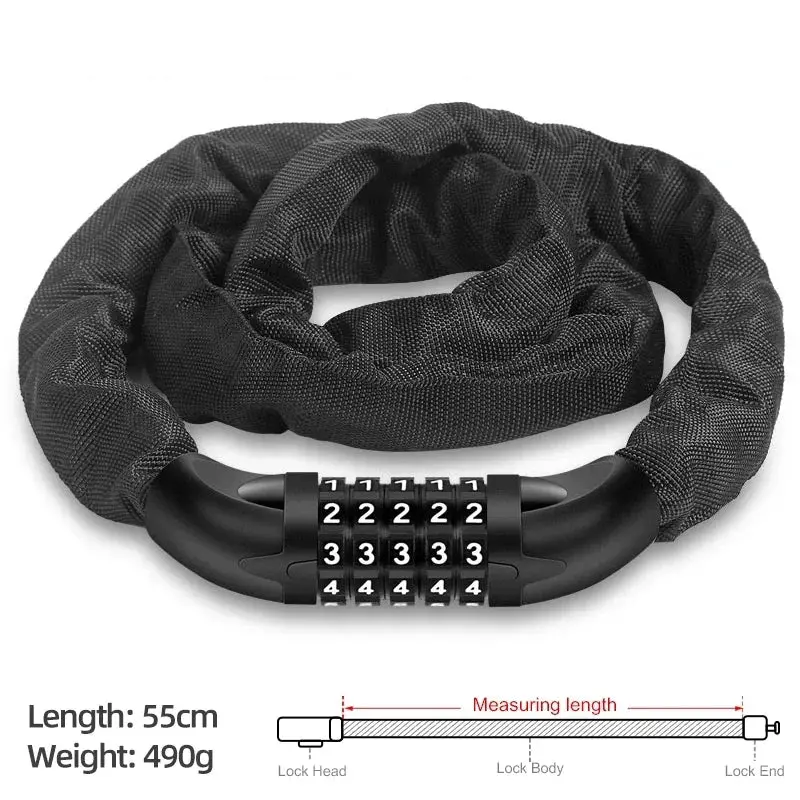 Xunting Bicycle Lock Heavy Duty Bike Chain Lock Anti-Theft Security 6Mm Thick Chain For Motorcycle Door Scooter With 2 Keys 1