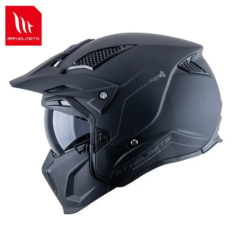 High-performance, ECE-certified dirt bike helmet designed for off-road and downhill riding, featuring a customizable shell and advanced ventilation