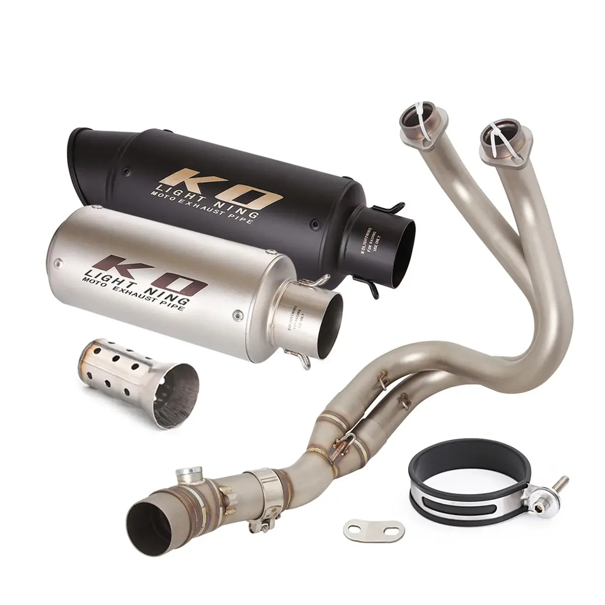 For Kawasaki Z650 Ninja 650 Versys 650 Z650rs Motorcycle Exhaust System Front Link Pipe Muffler Escape With Removable Db Killer 1