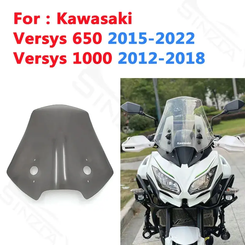 For Kawasaki Versys 650 Versys650 Kle650 2015-2022 Klz1000 Versys1000 2012-2018 Windshield Windscreens Wind Deflectors Gray 1