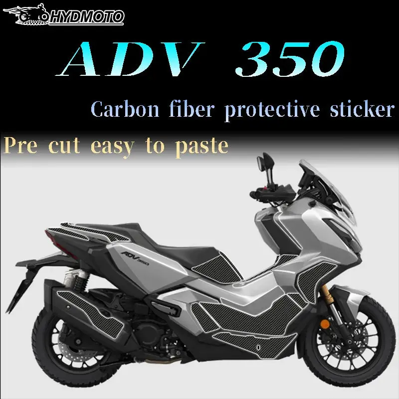 For Honda Adv 350 Adv350 2022 2023 Motorcycle 3D/6D Footrest Pad Windshield Decal Carbon Fiber Sticker Decorate Sticker Full Set 1