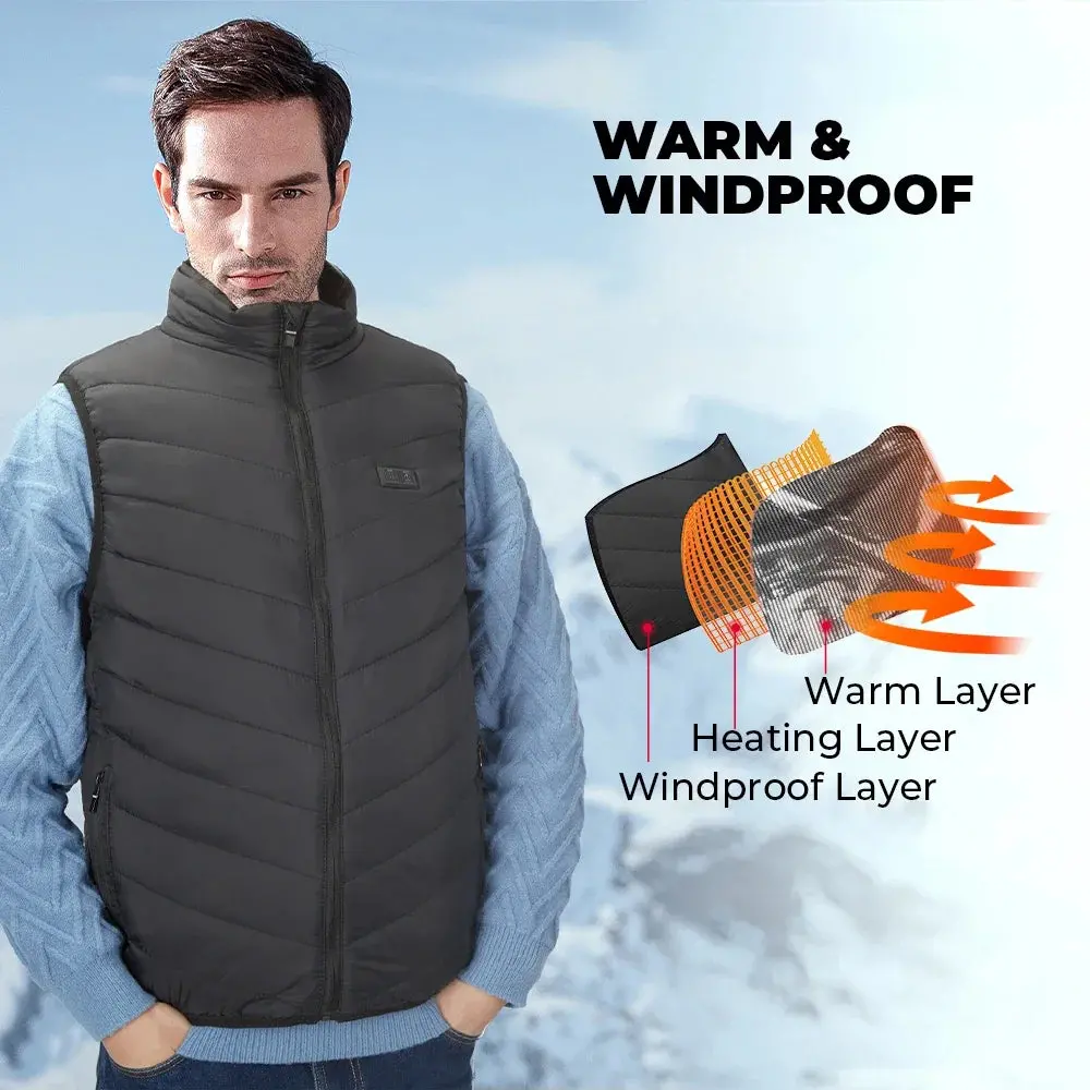 New Men Women Heated Vest Winter Usb Electric Smart Heating Jackets Thermal Heat Clothing Plus Size Hunting Coat 2