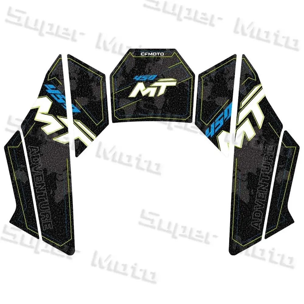 For Cfmoto 450Mt 450Mt 2024 Motorcycle Frosted Fuel Tank Kit Sticker Motocross Protector Knee Grip Pad 3M Decals Accessories 11