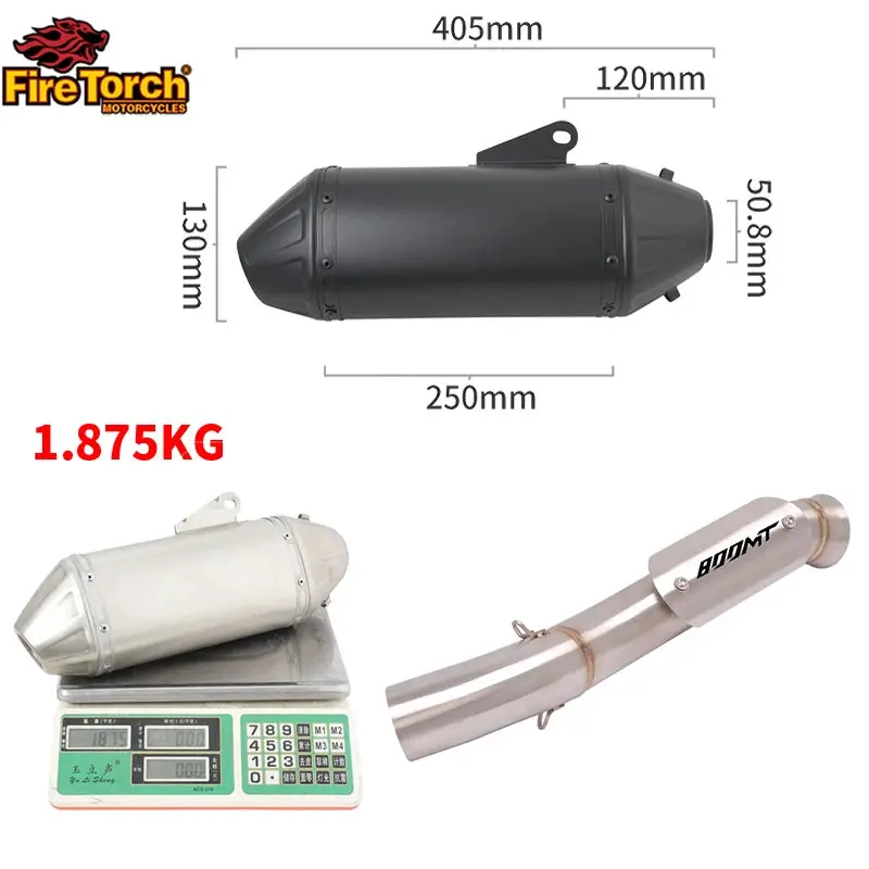 Motorcycle Exhaust Muffler Mid Link Pipe Full System Espace Moto Modify Slip On For Cfmoto 800Mt Cf 800-5A 2021 2022 2
