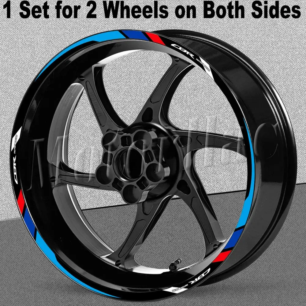 For Honda Cbr 400 600Rr 650R 1000Rr 250R 500R Cb650f Motorcycle Wheel Rim Sticker Decal Reflective Stripe Tape Accessories 13