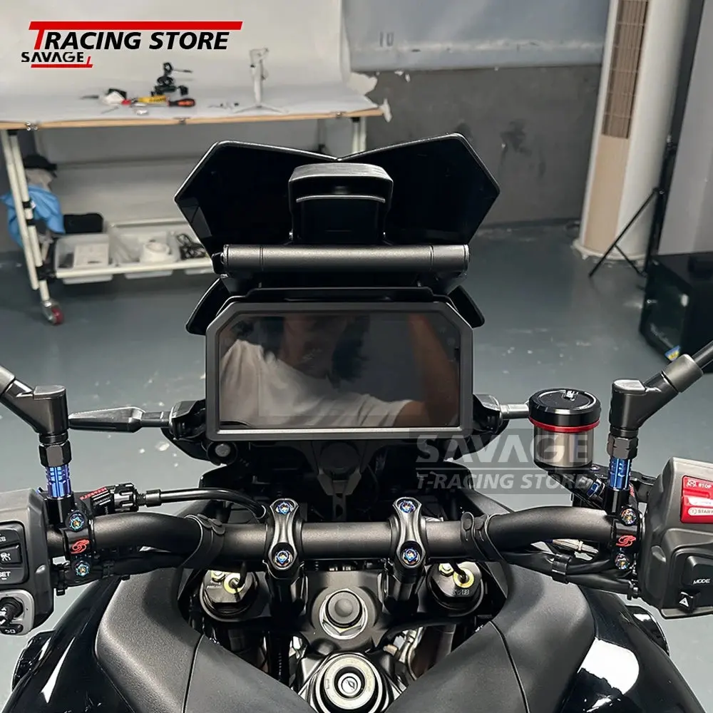 2024 For Yamaha Tracer 9 Gt+ 9Gt Plus Motorycle Mobile Phone Gps Sat Navigation Mounting Bracket Handleba Extension Holder 9Gt+ 2